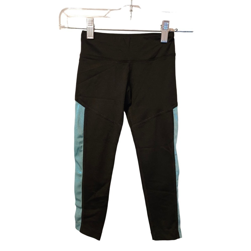 NWT‎ Mira Rae full length black leggings shimmer blue 4T